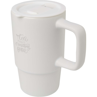 Logo trade advertising products image of: Carter 450 ml ceramic mug with plastic lid