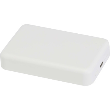 Logo trade promotional items image of: Acrab 10.000 mAh 15W magnetic wireless power bank with 20W PD - made from recycled plastic