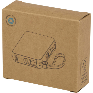 Logotrade promotional gift image of: Acrux 10.000 mAh 35W tablet power bank with built in Type-C cable - made from recycled plastic