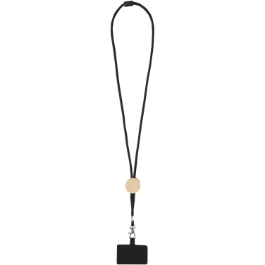 Logotrade promotional item picture of: Adhab smartphone lanyard with bamboo details