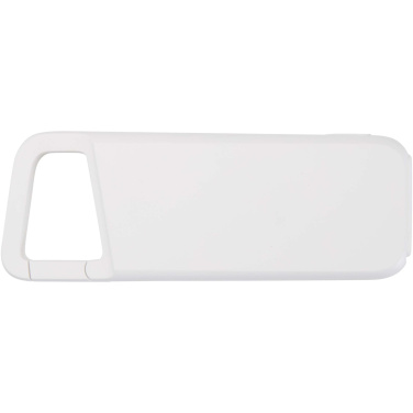 Logo trade promotional merchandise image of: Alkes 5000 mAh 12W recycled plastic water resistant power bank with carabiner