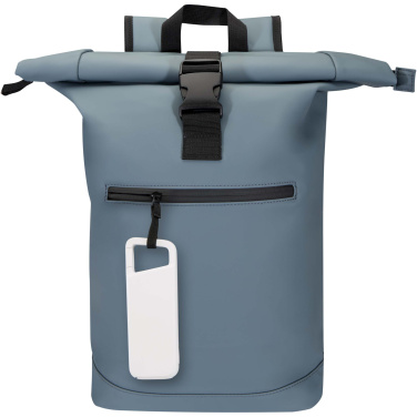 Logo trade corporate gifts picture of: Alkes 5000 mAh 12W recycled plastic water resistant power bank with carabiner