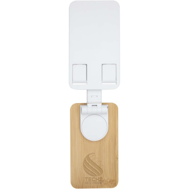 Logo trade corporate gift photo of: Alfirk recycled plastic foldeable desk phone stand with bamboo details