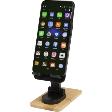 Logotrade corporate gifts photo of: Alfirk recycled plastic foldeable desk phone stand with bamboo details