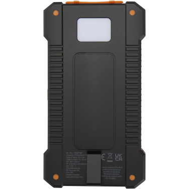 Logotrade promotional giveaway image of: Altair 5000 mAh 10W recycled plastic rugged solar power bank with built-in torch