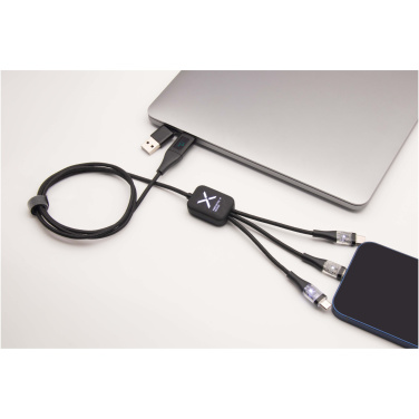 Logo trade promotional merchandise photo of: SCX.design C51 60W 5-in-1 rPET fast charging cable with display