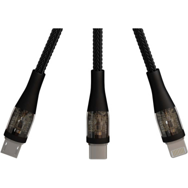 Logotrade promotional gift image of: SCX.design C51 60W 5-in-1 rPET fast charging cable with display