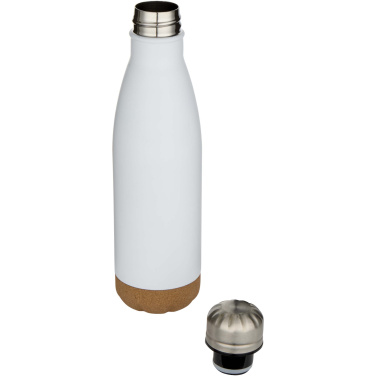 Logo trade promotional item photo of: Cove 500 ml double wall vacuum insulated stainless steel water bottle with cork details