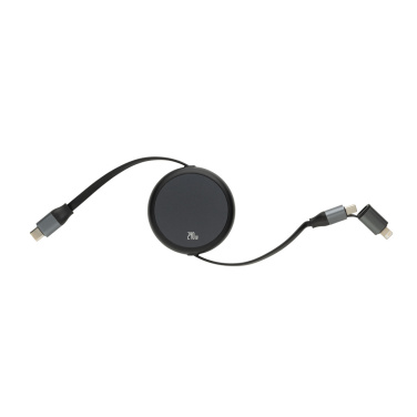 Logotrade promotional giveaway image of: Terra RCS recycled aluminium retractable 240W 2-in-1 cable