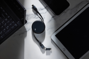 Logo trade promotional merchandise photo of: Terra RCS recycled aluminium retractable 240W 2-in-1 cable