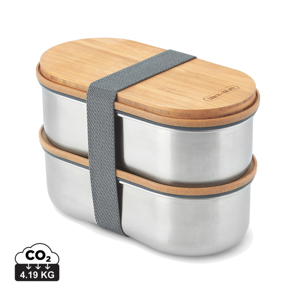 Logo trade corporate gifts image of: Black+Blum Stainless Steel Double Bento Box