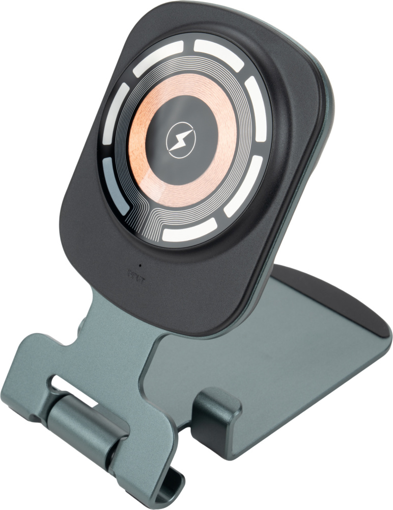 Logo trade promotional merchandise image of: Phone holder with wireless charger