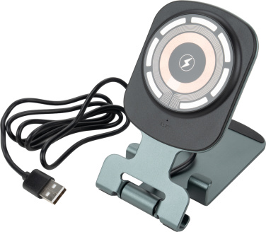 Logo trade business gifts image of: Phone holder with wireless charger