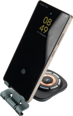 Logo trade promotional gifts picture of: Phone holder with wireless charger