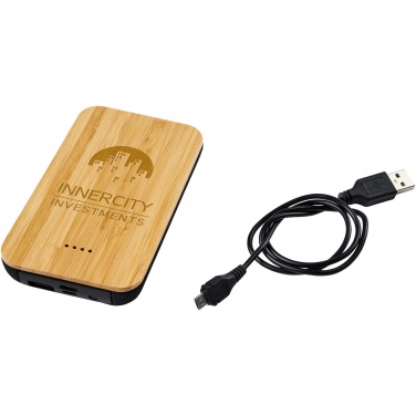 Logo trade firmakingituse pilt: Tulevane 6000 mAh bambusest/kangast juhtmevaba akupank