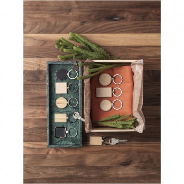 Logo trade reklaamtoote pilt: Giovanni pöögipuidust ümmargune võtmehoidja