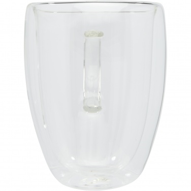 Logotrade firmakingid pilt: Manti 2-osaline 350 ml topeltseinaga klaasist tass bambusest alusega 