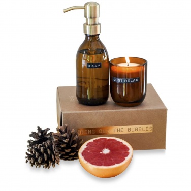 Logotrade meened pilt: Wellmark Discovery 200 ml käteseebi dosaator ja 150 g lõhnaküünla komplekt - bambuse lõhn