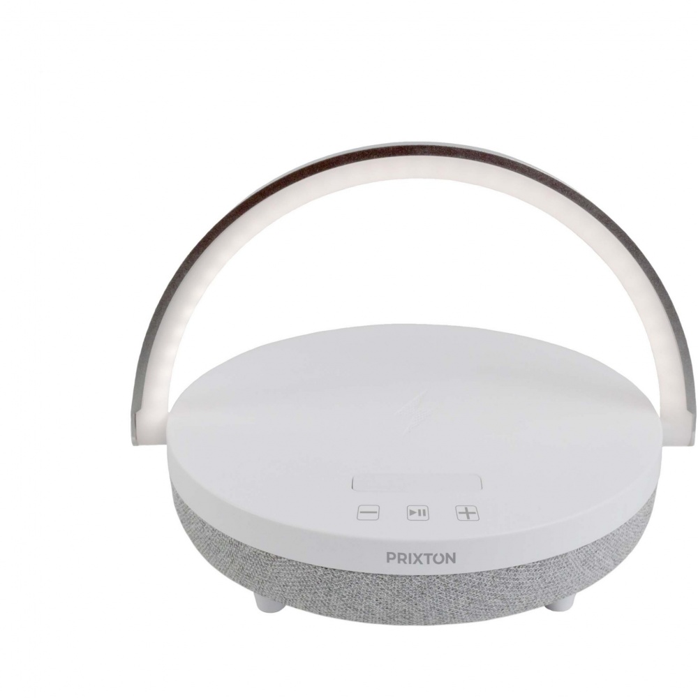 Logotrade meene foto: Prixtoni 4-in-1 10 W Bluetooth® kõlar LED-tule ja juhtmevaba laadimisalusega