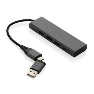Logo trade reklaamtoote pilt: Terra RCS taaskasutatud alumiiniumist jaotur 3 USB-pordiga