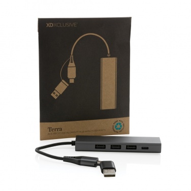 Logo trade ärikingituse pilt: Terra RCS taaskasutatud alumiiniumist jaotur 3 USB-pordiga