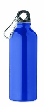 Logo trade reklaamtoote pilt: Taaskasutatud alumiiniumist valmistatud ühekordse seinaga joogipudel 500 ml karabiiniga