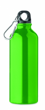 Logo trade firmakingi pilt: Taaskasutatud alumiiniumist valmistatud ühekordse seinaga joogipudel 500 ml karabiiniga
