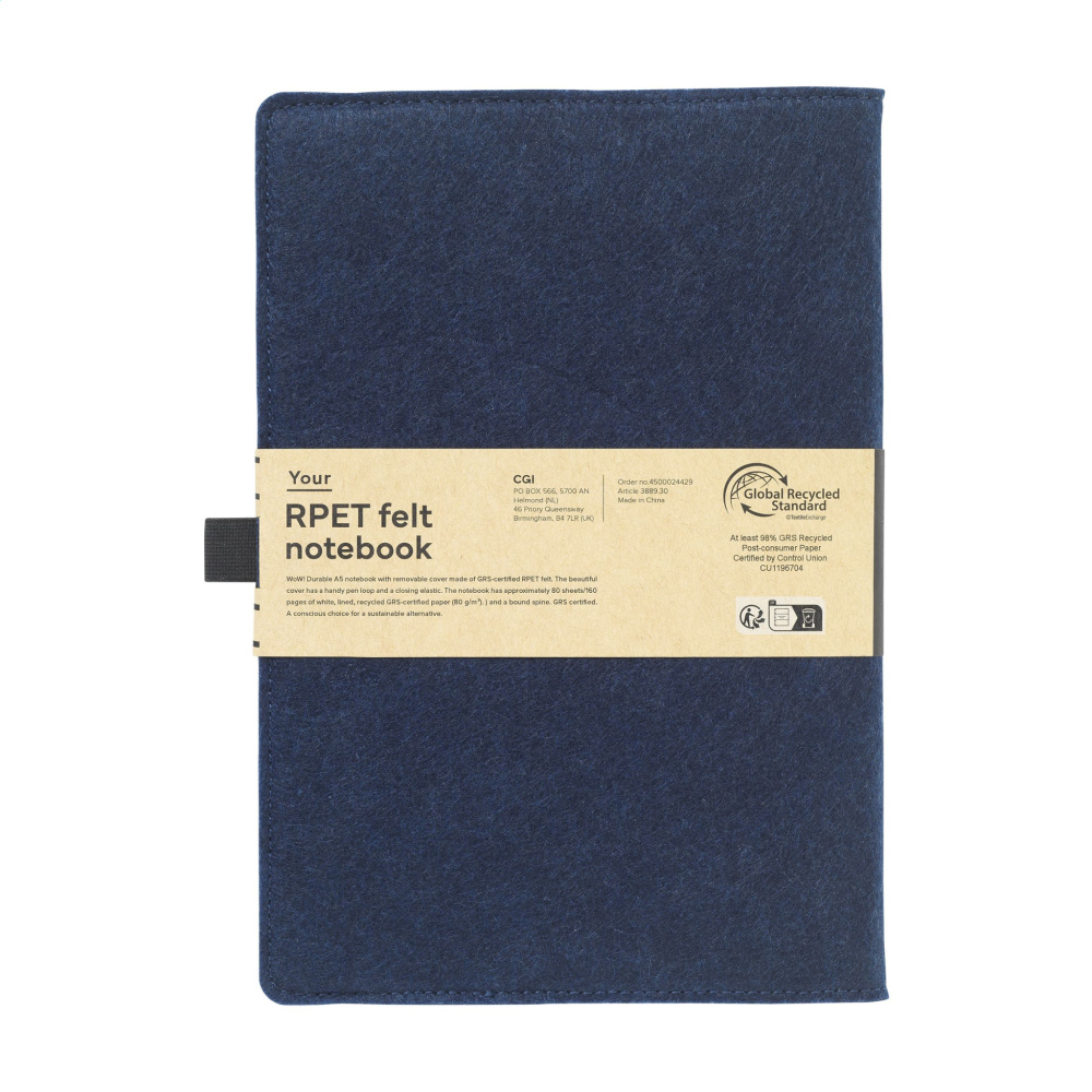 Logotrade firmakingitused pilt: Felty GRS RPET paberist märkmik A5