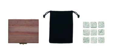 Logo trade firmakingituse pilt: 9 kivist jääkuubikute komplekt karbis ABERDEEN