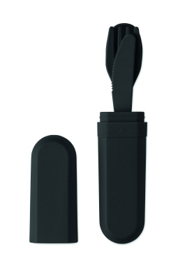 Logo trade ärikingi pilt: Söögiriistade komplekt ja karp PLA-st BITEFUL