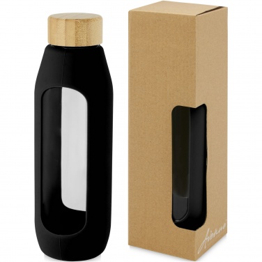 Logotrade mainostuote tuotekuva: Tidan 600 ml:n borosilikaattilasipullo silikonisuojalla