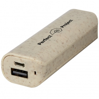 Logo trade mainoslahjat tuotekuva: Yoko 1200 mAh:n varavirtalähde, vehnänolkea