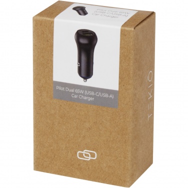 Logotrade liikelahjat mainoslahjat tuotekuva: Pilot 55 W USB-C/USB-A -kaksoislaturi autoon