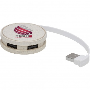 Logo trade liikelahjat tuotekuva: Kenzu vehnänolkinen USB-keskitin