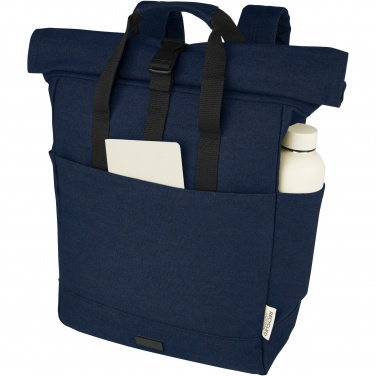 Logo trade mainoslahjat tuotekuva: Joey 15” GRS-kierrätetystä kankaasta valmistettu rullattava reppu kannettavalle tietokoneelle 15 l