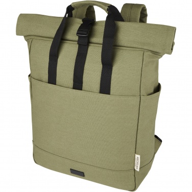 Logo trade mainoslahja kuva: Joey 15” GRS-kierrätetystä kankaasta valmistettu rullattava reppu kannettavalle tietokoneelle 15 l