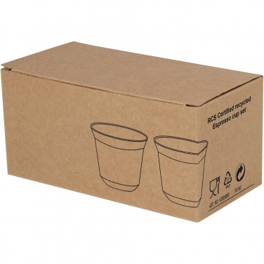 Logotrade liikelahja mainoslahja kuva: Duo 80 ml:n RCS-sertifioidusta ruostumattomasta teräksestä valmistettu espressomukisarja 