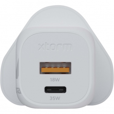 Logo trade liikelahja kuva: Xtorm XEC035 GaN² Ultra 35 W seinälaturi – Iso-Britannian pistoke