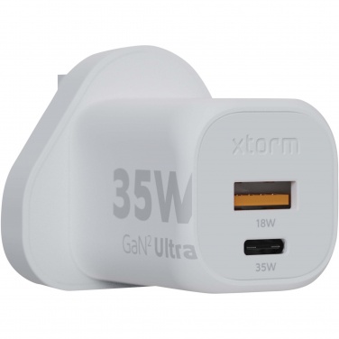 Logo trade mainostuote kuva: Xtorm XEC035 GaN² Ultra 35 W seinälaturi – Iso-Britannian pistoke