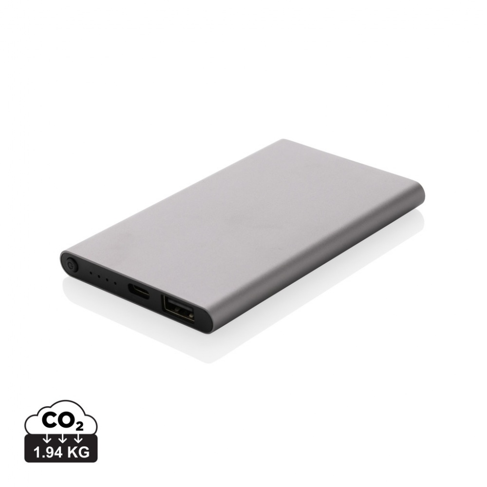 Logo trade mainoslahja kuva: 4000mAh virtapankki USB-C:llä RCS muovista/alumiinista