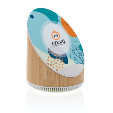 Logotrade liikelahjat kuva: Ovate bambuinen 5W kaiutin 15W langattomalla laturilla