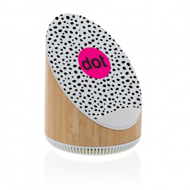 Logo trade liikelahjat tuotekuva: Ovate bambuinen 5W kaiutin 15W langattomalla laturilla