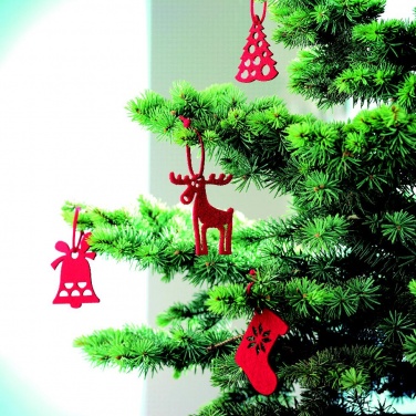 Logo trade mainoslahjat ja liikelahjat kuva: Set of 6 felt tree hangers