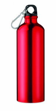 Logo trade mainostuotet tuotekuva: Yksiseinäinen 750 ml alumiinipullo karabiinilla mukautettavalla painatuksella