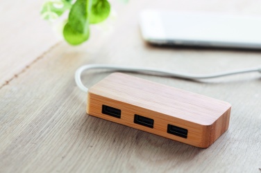 Logotrade mainoslahja tuotekuva: Bambu USB- keskitin