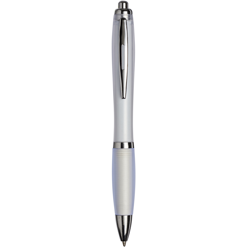 Logo trade liikelahja mainoslahja tuotekuva: Curvy ballpoint pen with frosted barrel and grip