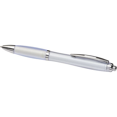 Logo trade liikelahja mainoslahja tuotekuva: Curvy ballpoint pen with frosted barrel and grip
