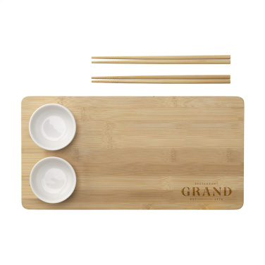 Logo trade mainoslahja ja liikelahja tuotekuva: Temaki Bamboo Sushi Tray lahjasetti