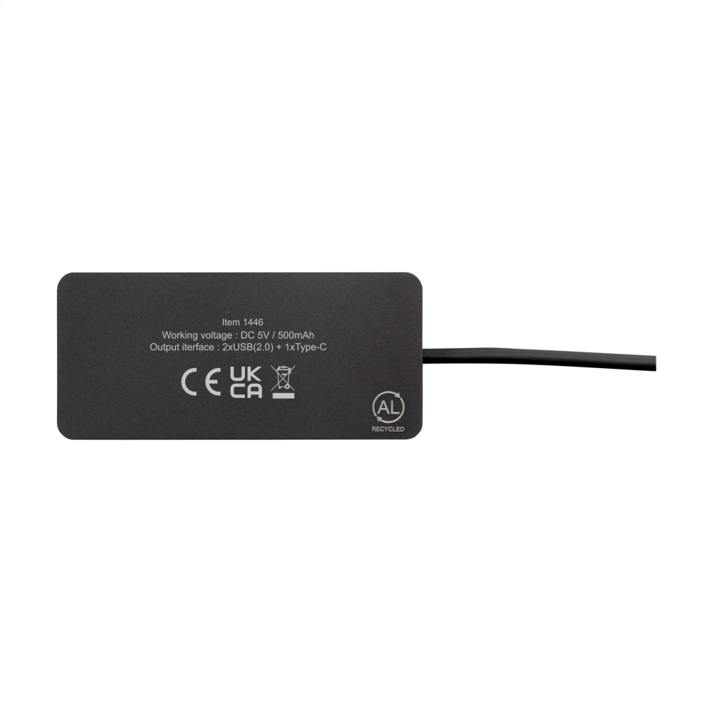 Logotrade liikelahja mainoslahja kuva: Tecco GRS Kierrätetty Alu USB Hub