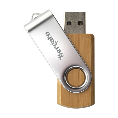 Logotrade mainoslahjat kuva: USB Twist Bamboo 16 Gt